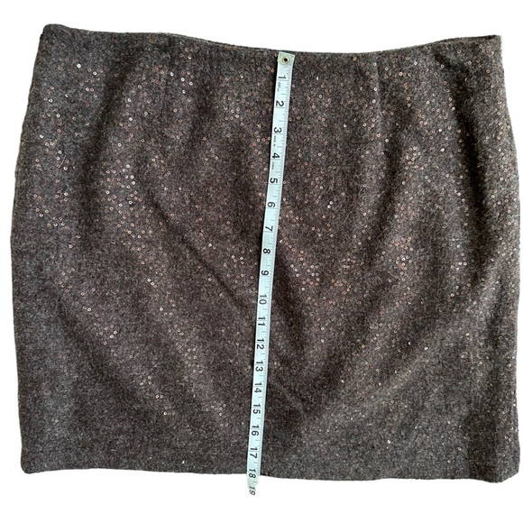 J. Jill‎ Womens Brown Wool Blend Sequin Mini Skirt Size 14 - Picture 8 of 8